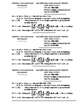Bài kiểm tra chọn hsg cấp trường môn Toán 9 lần 2 năm học 2005 - 2006